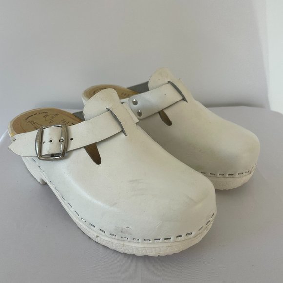 Skanetoffeln White Clogs Made in Sweden - Picture 1 of 6